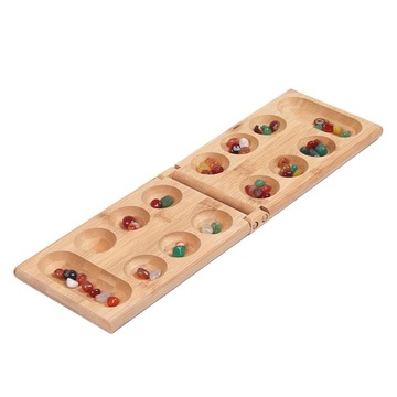2 Set Classic Foldable Wooden Mancala Board Strategy Game Easy Store