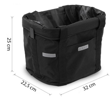 БОЛЬШАЯ КОРЗИНА ДЛЯ ВЕЛОСИПЕДА ДЛЯ РУЛЯ CLICK BIKE СКЛАДНАЯ СУМКА ЧЕРНАЯ