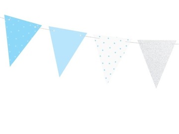 GIRLANDY 1st Birthday NIEBIESKIE Baner 1,3m