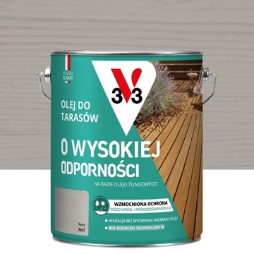 V33 OLEJ DO TARASÓW O WYSOKIEJ ODPORNOŚCI SZARY MAT 4,5L