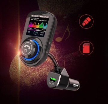 Transmiter FM 2xUSB Bluetooth zestaw głośnomówiący