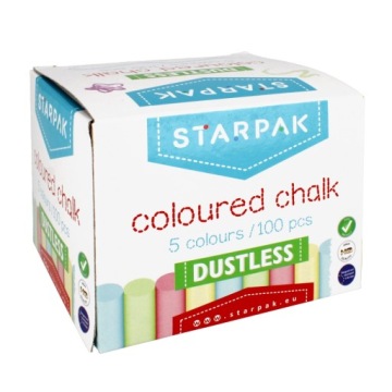 Крейда шкільна 5 кольорів op100szt безпилова STARPAK