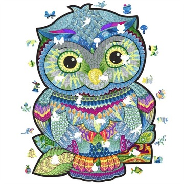 Puzzle drewniane dla dorosłych sowa premium 525 el duze zwierzeta
