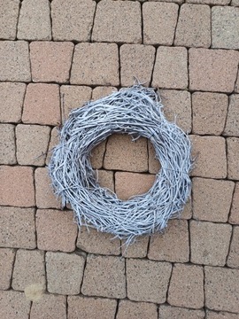 Wianek brzozowy podstawa (baza na wianek) kolor Szara Biel 28/28 cm