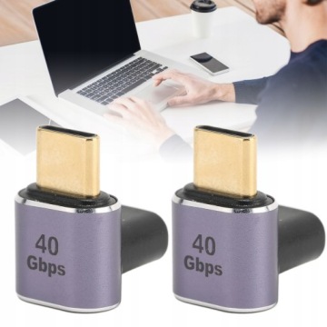 2 шт. адаптер USB C «папа-мама», угол 90°