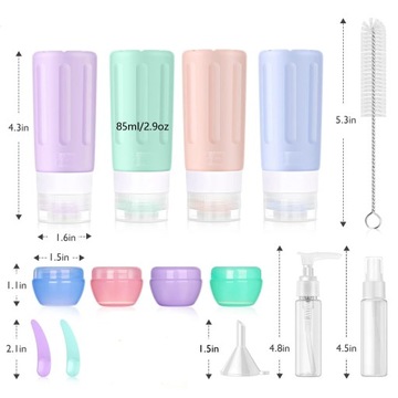 11/15pcs Travel Refillable Bottle Set Portable Silicone Empty Sub-bottling