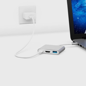 Адаптер TYPE C концентратор 3 в 1 USB-C HDMI 4K