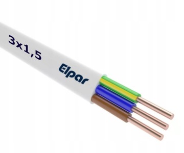 Przewód elektryczny płaski YDYp 3x1,5 - 100m