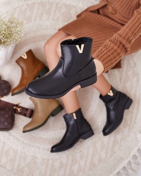 CZARNE BOTKI DAMSKIE PERFOLER 36