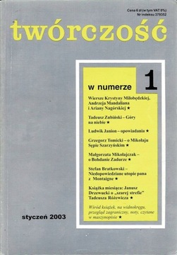 Twórczość nr 1/2003 Zubiński Tomicki Zadura