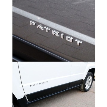 STŘÍBRNY PATRIOT ZNAK ZNAKY NÁLEPKA NA KAROSERIE JEEP 21.5*1.5CM