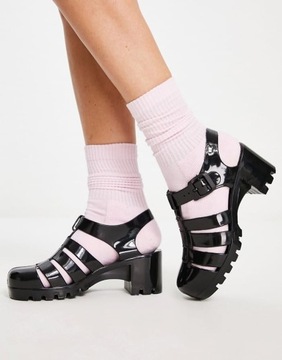 LONDON REBEL ЧЕРНЫЕ ОКРАШЕННЫЕ ТУФЛИ НА КАБЛУКЕ (40)