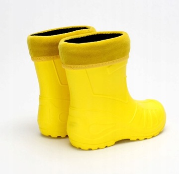 Детские резиновые сапоги, утепленные ЭВА, размер 30, желтые.