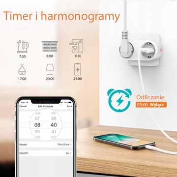 TUYA inteligentne podwójne gniazdko WiFi SMART 16A