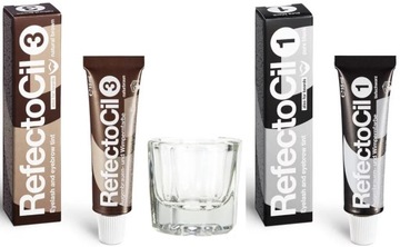 Refectocil HENNA w żelu czarna i brązowa+kieliszek