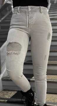 spodnie jeans dżins bawełna BY O LA LA 40 L