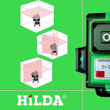 POZIOMICA LASEROWA HILDA 3D PRO 360 PŁASZCZYZNOWA LASER KRZYŻOWY ZIELONY