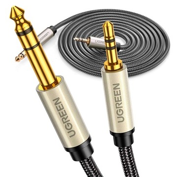 UGREEN KABEL ADAPTER AUDIO MINI JACK 3.5 MM DO JACK 6,35 MM TRS PRZEWÓD 1M