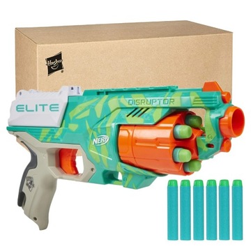 PISTOLET NERF N STRIKE ELITE DISRUPTOR ZIELONY + 6 STRZAŁEK F2531