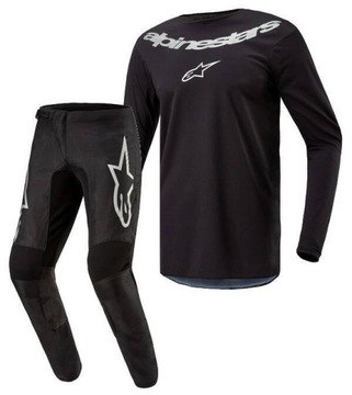 Komplet strój cross quad ENDURO ALPINESTARS MX FLUID CZARNY GRAPHITE XL