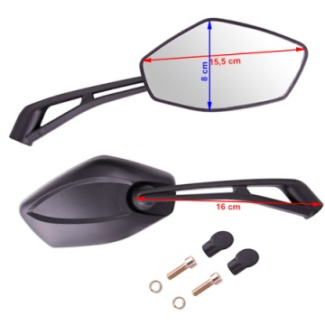 ЗЕРКАЛА L+R чёрные для скутеров Резьба М8 8мм