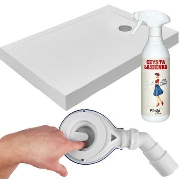 Brodzik 130x80 prysznicowy wysoki prostokątny antybakteryjny biały Premium