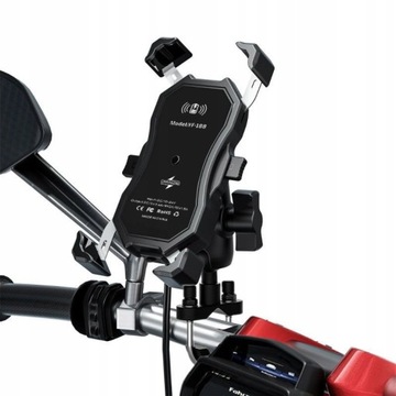 MOTOCYKLOWY UCHWYT TELEFON INDUKCYJNY QI QC RAMY