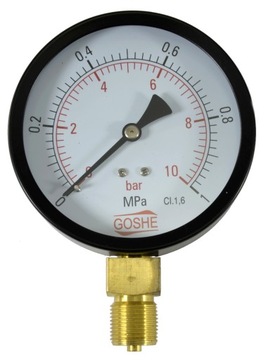 MANOMETR GOSHE 100 mm 10 BAR DUŻY DÓŁ