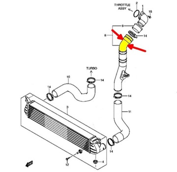 FIAT SEDICI 1,9 D TRUBKA WAZ TURBO INTERCOOLER