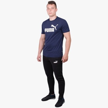 Męskie Spodnie Puma Bawełniane Dresowe Czarne ze ściągaczem kieszenie r 4XL