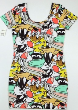 $34 Looney Tunes Zwariowane Melodie Sukienka r. M