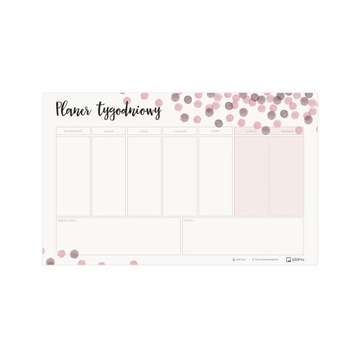 ORGANIZER ŚCIERALNY TYGODNIOWY |50cm| NA ŚCIANĘ