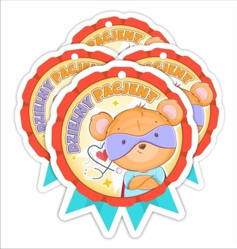 MEDAL PAPIEROWY - DZIELNY PACJENT SUPER MIŚ 4SZT