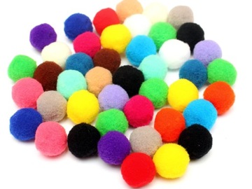 POMPONY puszyste 2,5 cm 50 SZTUK MIX kolor