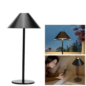 LAMPA STOŁOWA LED LAMPA BIURKO DOTYKOWA Z Ściemnianiem IP54 CZARNA