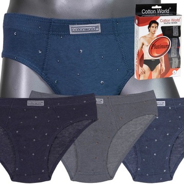 SLIPY MĘSKIE bawełna COTTON WORLD - 3 szt.- XL