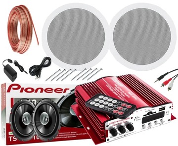 GŁOŚNIKI SUFITOWE PIONEER DO SAUNY ŁAZIENKI SALONU LOKALU BLUETOOTH USB