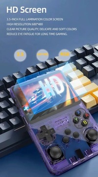 Портативная игровая консоль R36S Retro, дюймовый IPS-экран, R36S черный, 64 ГБ