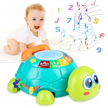 ZABAWKA MUZYCZNA DLA DZIECI Z PEŁZAJĄCYM ŻÓŁWIEM