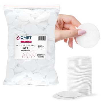 PŁATKI KOSMETYCZNE OKRĄGŁE WACIKI BAWEŁNIANE 500g