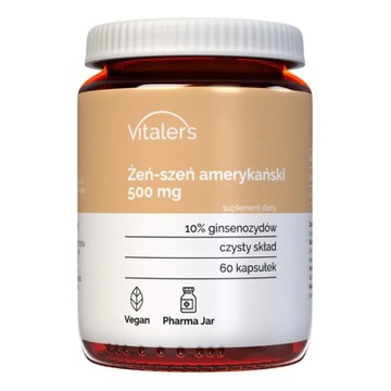 Żeń-szeń amerykański 500mg 60 kapsułek Vitaler's