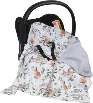 BABYMAM MUŚLINOWY OTULACZ KOCYK NOSIDEŁKA FOTELIKA