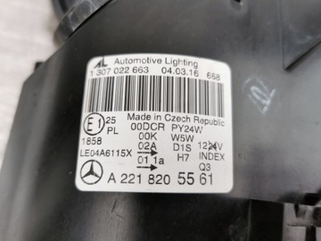 MERCEDES S TŘÍDA W221 05-09 SVĚTLO PŘEDNÍ LEVÝ XENON NA DÍLY A2218205561