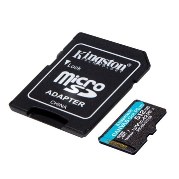 Kingston microSDXC Canvas Go! Plus 512GB 170R A2 U3 V30 Card + adapter