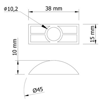 Соединитель Moon Line A337 для мебели, столов, лестниц, fi45