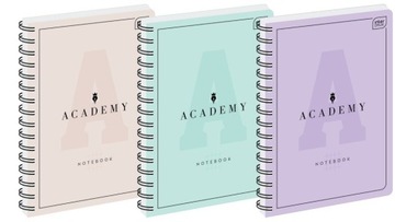 Kołozeszyt Interdruk, A5, w kratkę, Academy Pastelowe kolory, 100 kartek