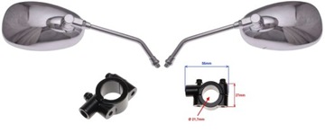 2x CHROMOWANE LUSTERKA M10 + 2x MOCOWANIE QUADA Feishen 260/300cc