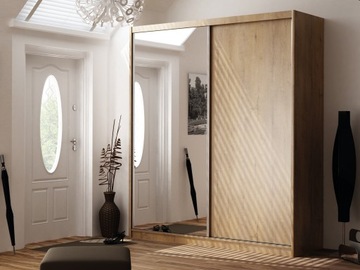 Modna szafa przesuwna szer 208cm z lustrem MACIEJ