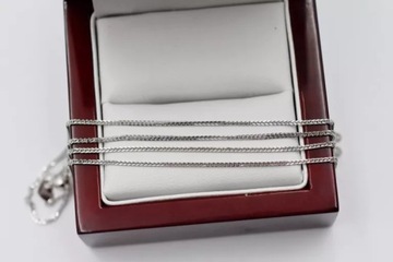 ŁAŃCUSZEK Z BIAŁEGO ZŁOTA SPIGA PR.585 14K 50CM 2,20G