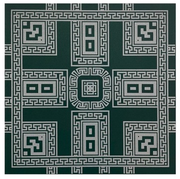 PANEL ŚCIENNY BUTELKOWA ZIELEŃ SREBRNY WZÓR GRECKI MOTYW RETRO W2 Z-S